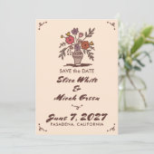 Save The Date Flore Vase Whimsical Rustique Croquis photo person (Debout devant)