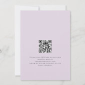 Save The Date Flore violette Lilac moderne QR Code Mariage (Dos)