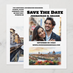Save The Date Florence mariage destination couples photo Italie