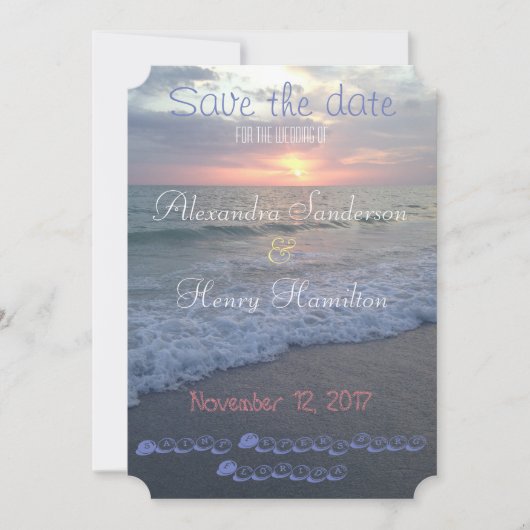 Save The Date Florida Beach Sunset Enregistrer la date (Devant)