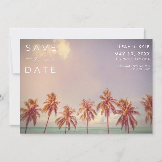 Save The Date Floride Beach Destination Mariage Photo (Devant)