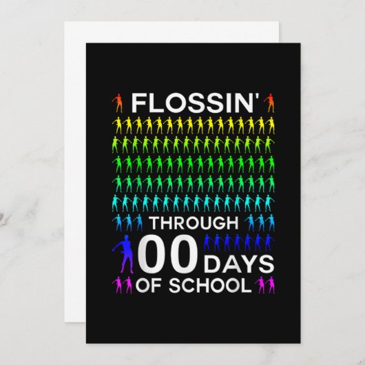 Save The Date Flossin Through 100 Days Of School 100Th Day Floss (Devant / Derrière)