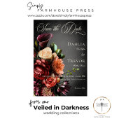 Save The Date Flou foncé élégant Flou automne Mariage floral