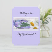 Save The Date Flower Abstract Will You Be My Bridesmaid card (Debout devant)