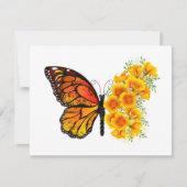 Save The Date Flower Butterfly with Yellow California Poppy (Devant)
