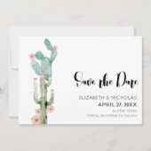 Save The Date Flower Love - Cactus Photo Enregistrer La Date (Devant)