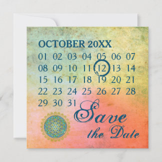 Save The Date Flower Of Life - Calendrier personnalisé - enregis