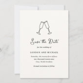 Save The Date Flûtes à main Doodle Mariage moderne (Devant)