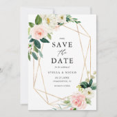 Save The Date Flux de printemps de l'aquarelle géométrique (Devant)