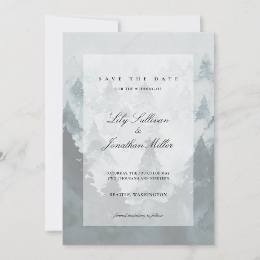 Save The Date Foggy Mountains Shep Overlay Ethereal Lux Mariage (Devant)
