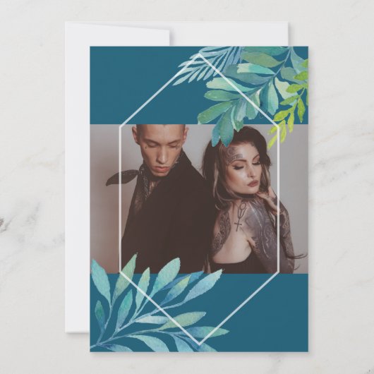 Save The Date Foliage Aquarelle Tropicale Enregistrer La Date (Dos)