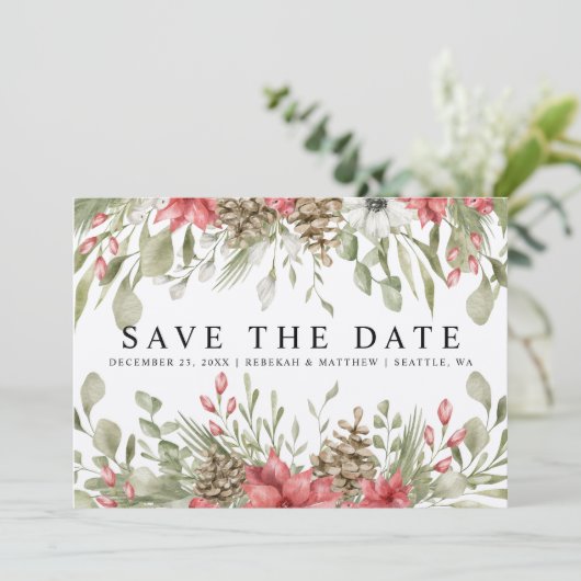 Save The Date Foliage Mariage de Noël | Photo Enregistrer La Dat (Debout devant)