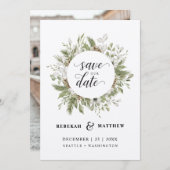 Save The Date Foliage Mariage de Noël | Photo Enregistrer La Dat (Devant / Derrière)