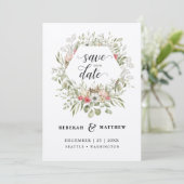 Save The Date Foliage Mariage de Noël | Photo Enregistrer La Dat (Debout devant)