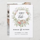 Save The Date Foliage Mariage de Noël | Photo Enregistrer La Dat (Devant / Derrière)