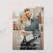 Save The Date Foliage Overlay Photo Verticale Enregistrer la Dat (Devant / Derrière)