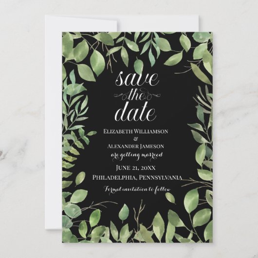 Save The Date Foliage simple, Enregistrer le Mariage de date (Devant)