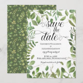 Save The Date Foliage simple, Enregistrer le Mariage de date (Devant / Derrière)