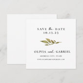 Save The Date Foliage simple. Mariage de typographie moderne et  (Devant / Derrière)