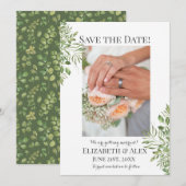 Save The Date Foliage simple, photo Fiançailles Enregistrer la d (Devant / Derrière)