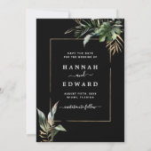 Save The Date Foliage tropical sauvage Photo Mariage (Dos)