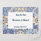 Save the Date Folie Uitnodiging Postcard (Voorkant)