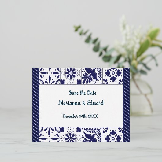 Save the Date Folie Uitnodiging Postkaart (Staand Voorkant)