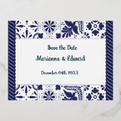 Save the Date Folie Uitnodiging Postkaart (Voorkant)