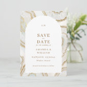 Save The Date Fond de quartz agate Mariage (Debout devant)