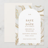 Save The Date Fond de quartz agate Mariage (Devant / Derrière)