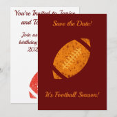 Save The Date Football Party Tailgate Fournitures Maroon Gold (Devant / Derrière)