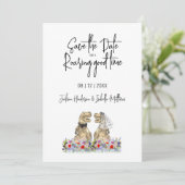 Save the Date for a Roaring Funny Dinosaur Wedding (Debout devant)