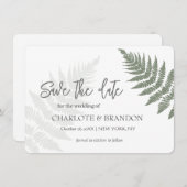 Save The Date Forest Green Ferns Mariage extérieur (Devant / Derrière)