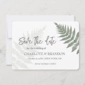 Save The Date Forest Green Ferns Mariage extérieur (Devant)
