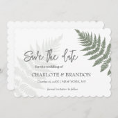 Save The Date Forest Green Ferns Mariage extérieur (Devant / Derrière)