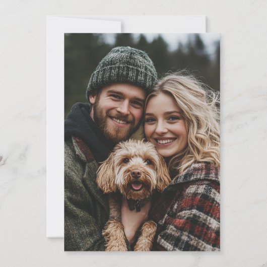 Save The Date Forest String Lights Floral Rustic Photo Wedding (Dos)