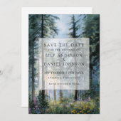 Save The Date Forest Wildflowers Floral Rustic Wedding (Devant / Derrière)