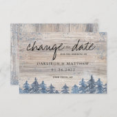 Save The Date Forêt aquarelle de bois hivernal Changer la date (Devant / Derrière)
