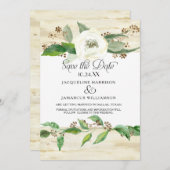 Save The Date Forêt Bois Feuille de bois Photo BOHO Save the Dat (Devant / Derrière)