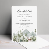 Save The Date Forêt d'aquarelle | Arbres Et Cerfs |
