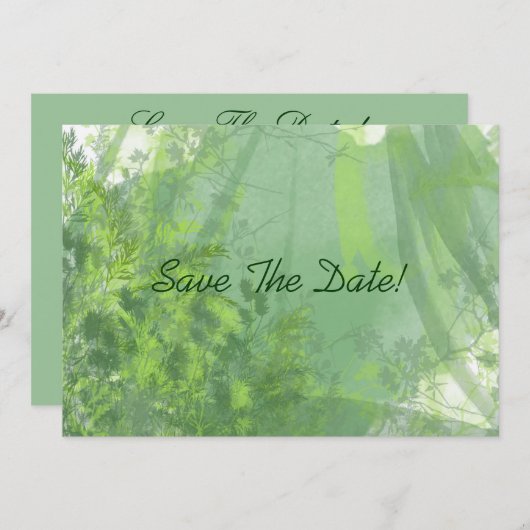 Save The Date Forêt d'aquarelle Enregistrer la date (Devant / Derrière)