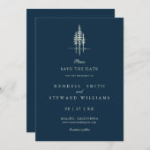 Save The Date Forêt d'arbres moderne Mariage rustique Enregistre (Devant / Derrière)