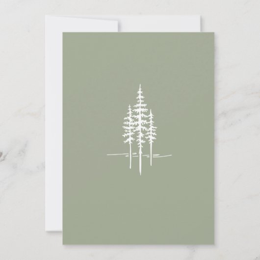 Save The Date Forêt d'arbres moderne Mariage rustique Enregistre (Dos)