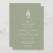 Save The Date Forêt d'arbres moderne Mariage rustique Enregistre (Devant / Derrière)