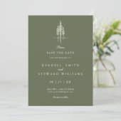 Save The Date Forêt d'arbres moderne Mariage rustique Enregistre (Debout devant)