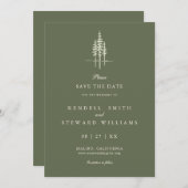 Save The Date Forêt d'arbres moderne Mariage rustique Enregistre (Devant / Derrière)