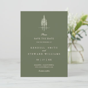 Save The Date Forêt d'arbres moderne Mariage rustique Enregistre