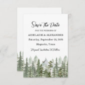 Save The Date Forêt de bois Photo Mariage Green (Devant / Derrière)