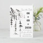 Save The Date Forêt dessinée à la main et mariage de destination (Debout devant)