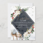 Save The Date Forêt d'hiver Deer Woodland Enregistrer la date (Devant)